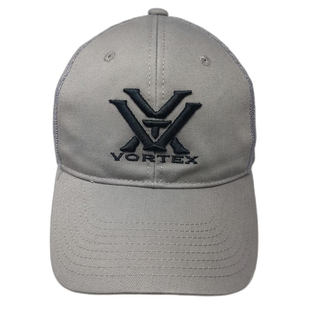 Vortex Baseball Cap Gray One Size Mesh Snapback Embroidered Logo Hunting Hat